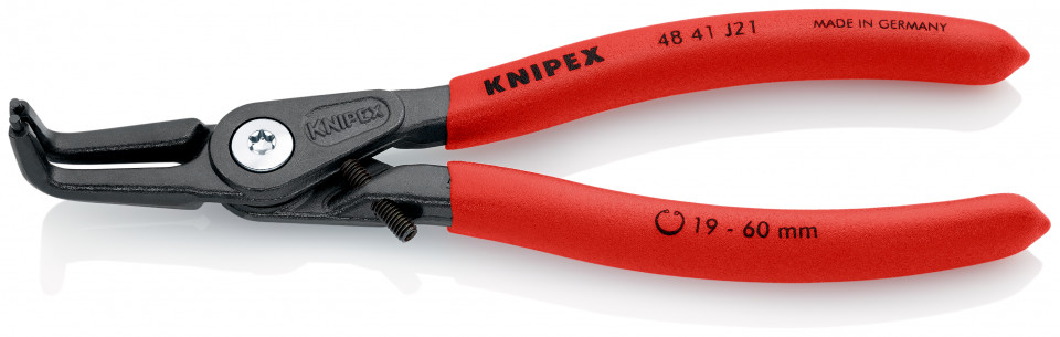 KNIPEX 48 41 J21 clește de precizie pentru inele de siguranță pentru inele interioare cu alezaje acoperit cu material plastic aderent bonderizat în culoarea gri 165 mm