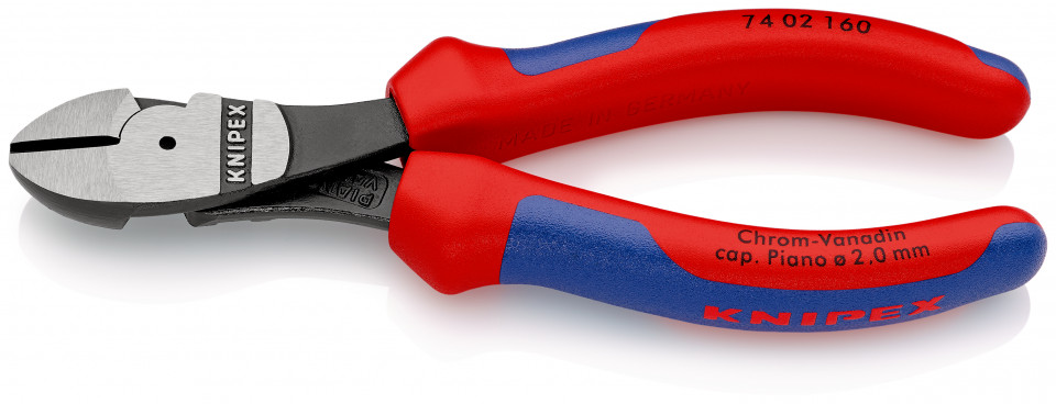 KNIPEX 74 02 160 Șfic de forță cu manşoane multicomponent vopsit negru 160 mm