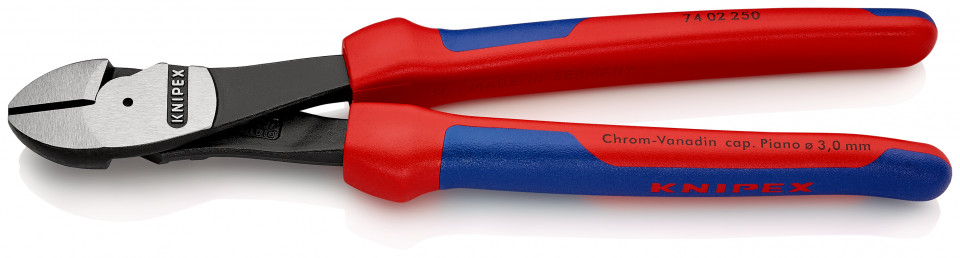 KNIPEX 74 02 250 Șfic de forță cu manşoane multicomponent vopsit negru 250 mm