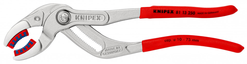 KNIPEX 81 13 250 Cleşte pentru sifon şi conectori acoperit cu material plastic aderent cromat 250 mm