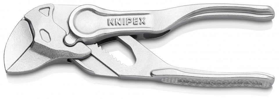 KNIPEX 86 04 100 Cheie cu clești XS Cleștele-cheie, clește și cheie într-o singură unealtă suprafață embosată, rugoasă cromat 100 mm