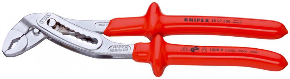 KNIPEX 88 07 300 Alligator® Cleşte pentru pompe de apă izolat prin imersie, testat de VDE cromat 300 mm