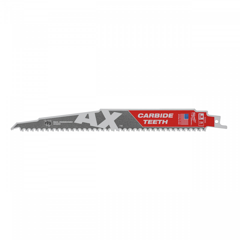 Lemn cu cuie: Pânze Heavy Duty AX™ cu dinți din carbură pentru lucrări de demolare Milwaukee (Lungimea pânzei (mm): 230) - 5 bucati