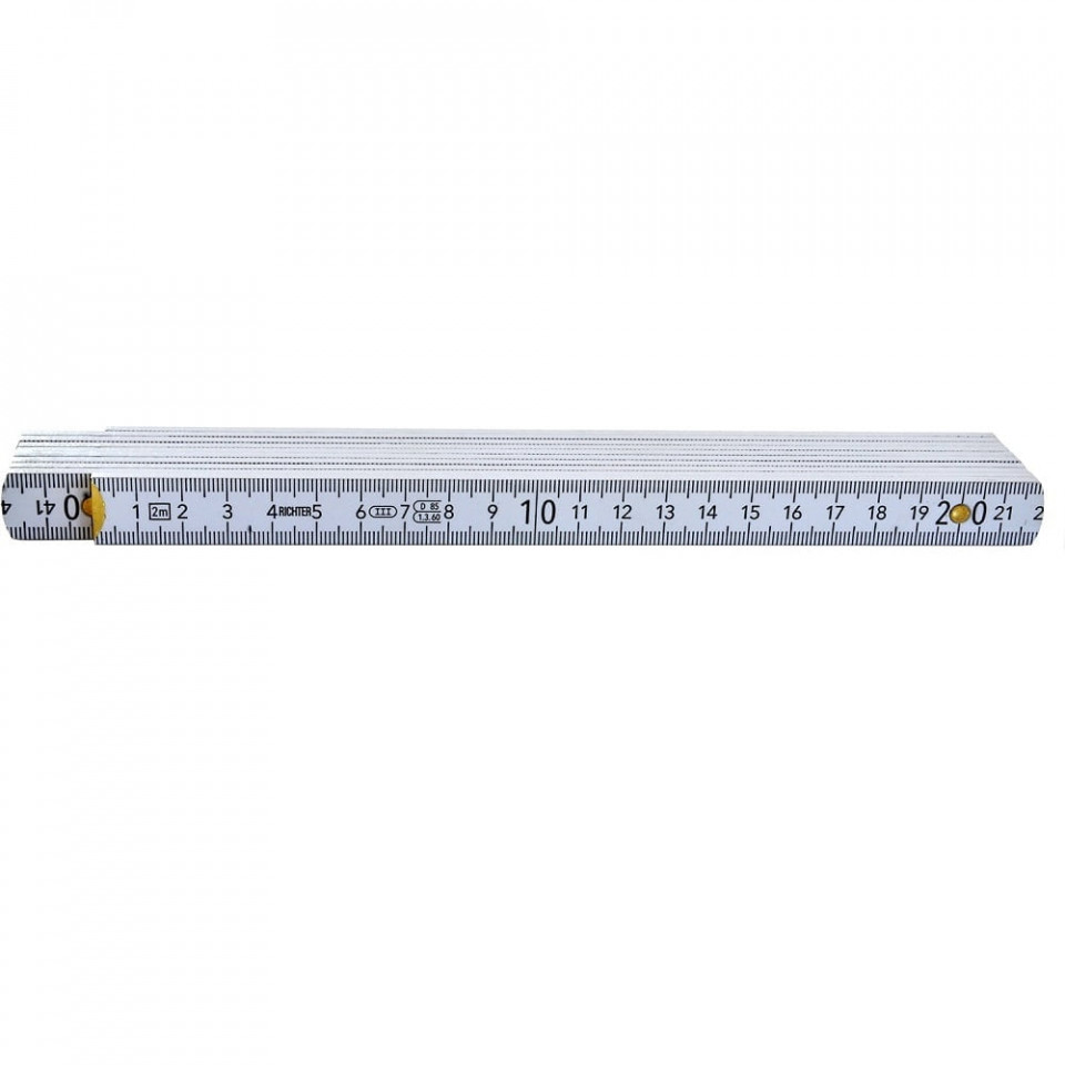 Metru lemn de 2m de culoare alba