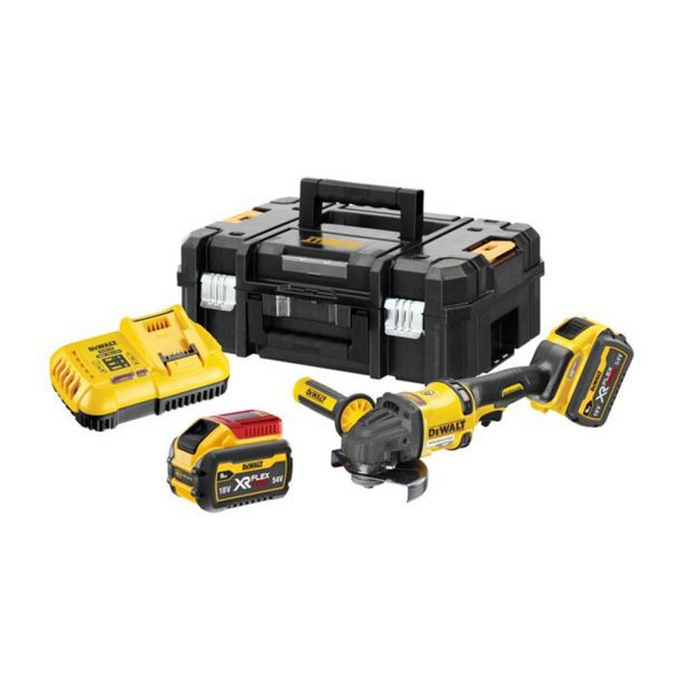 Polizor unghiular DeWalt DCG418X2, cu 2 acumulatori Li-Ion XR Flexvolt 54V/9.0Ah, 125 mm, cutie TSTAK II