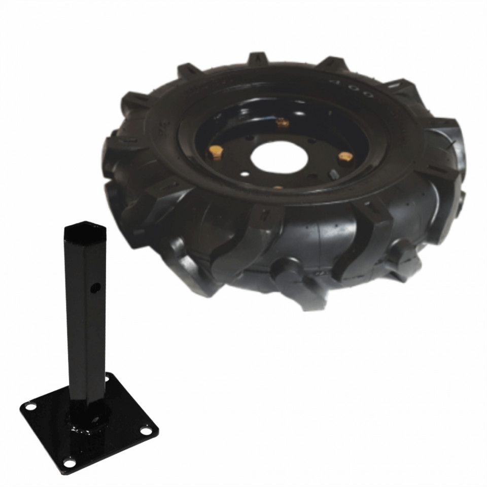 Roata cauciuc 4.00-8 tub hexagonal Ø23mm inclus