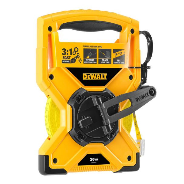 Ruleta cu banda lunga Dewalt DWHT34218-0, 30 m X 12.5 mm, banda fibra de sticla