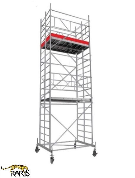 Schele RARIS, profesionale, mobile, din aluminiu, cu suprafata podina 1,6x1,4 m, Hlucrumax: 4,3-14,3 m, tip W1,6