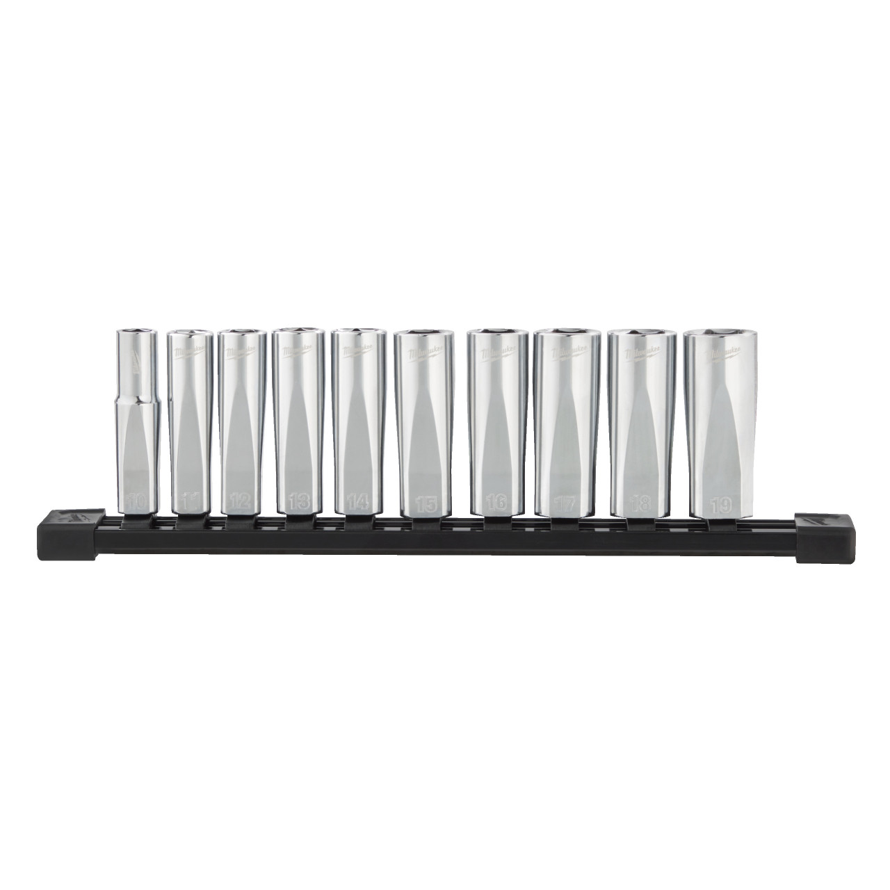 Set 10 bucăți chei tubulare lungi cromate 3/8˝ sistem metric