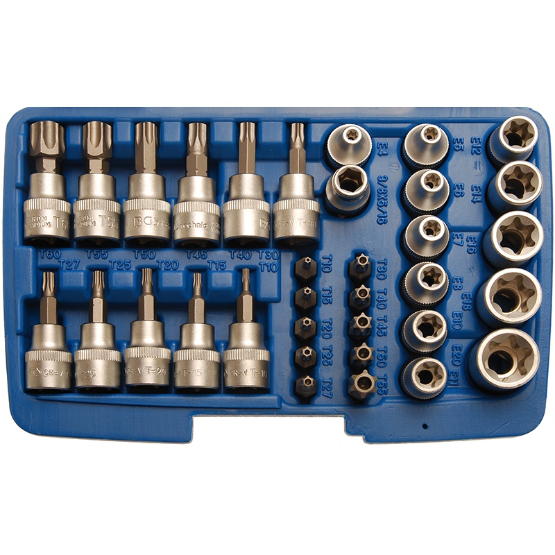 Set 34 varfuri si chei torx 3/8" TT10-TT50