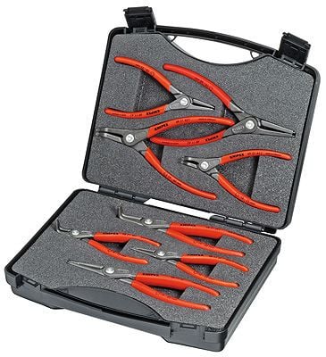 Set Cleşti KNIPEX de precizie pentru inele siguranţă in geanta rezistenta, 8 piese