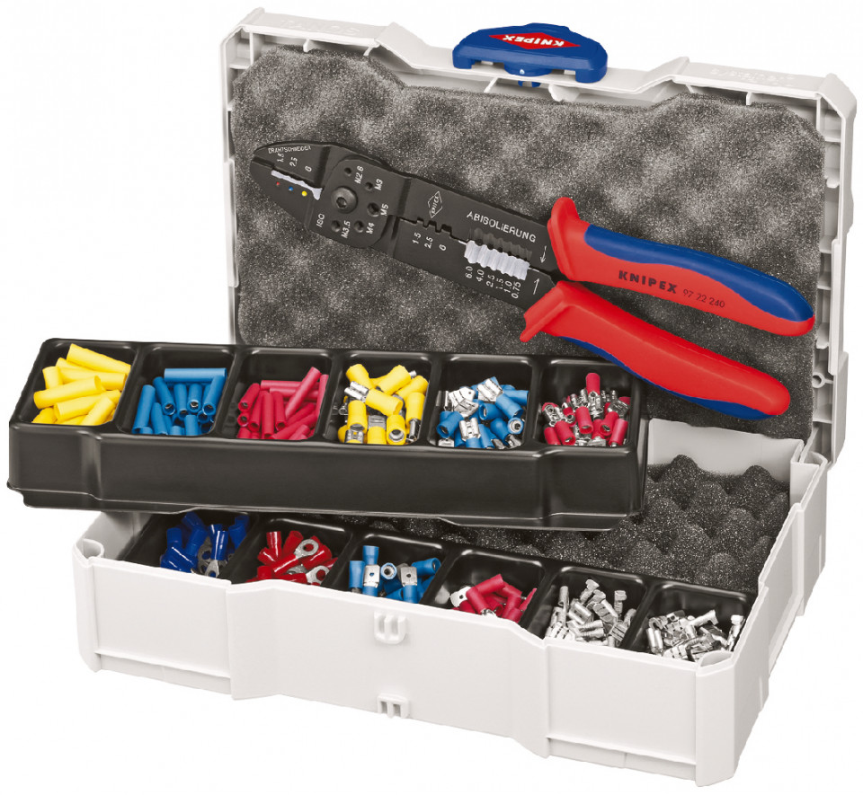 Set de sertizare KNIPEX pentru conectori de cablu 301 piese 0,5 – 6,0 mm²