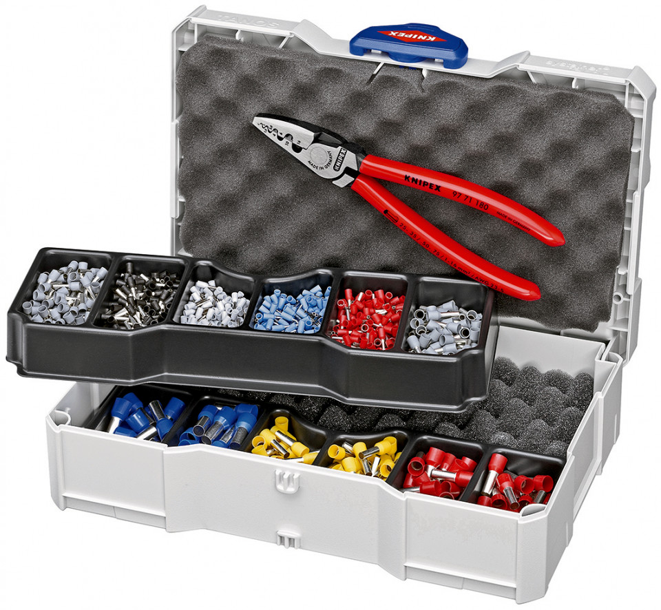 Set de sertizare KNIPEX pentru ferule - 1191 piese - 0,25 – 16 mm²