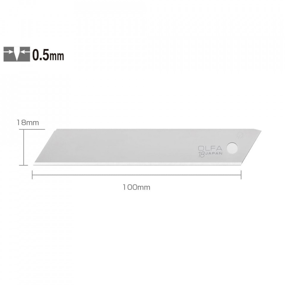 Set LB-SOL-10 - lame japoneze nesegmentate de 18 mm, 10 bucati, Olfa