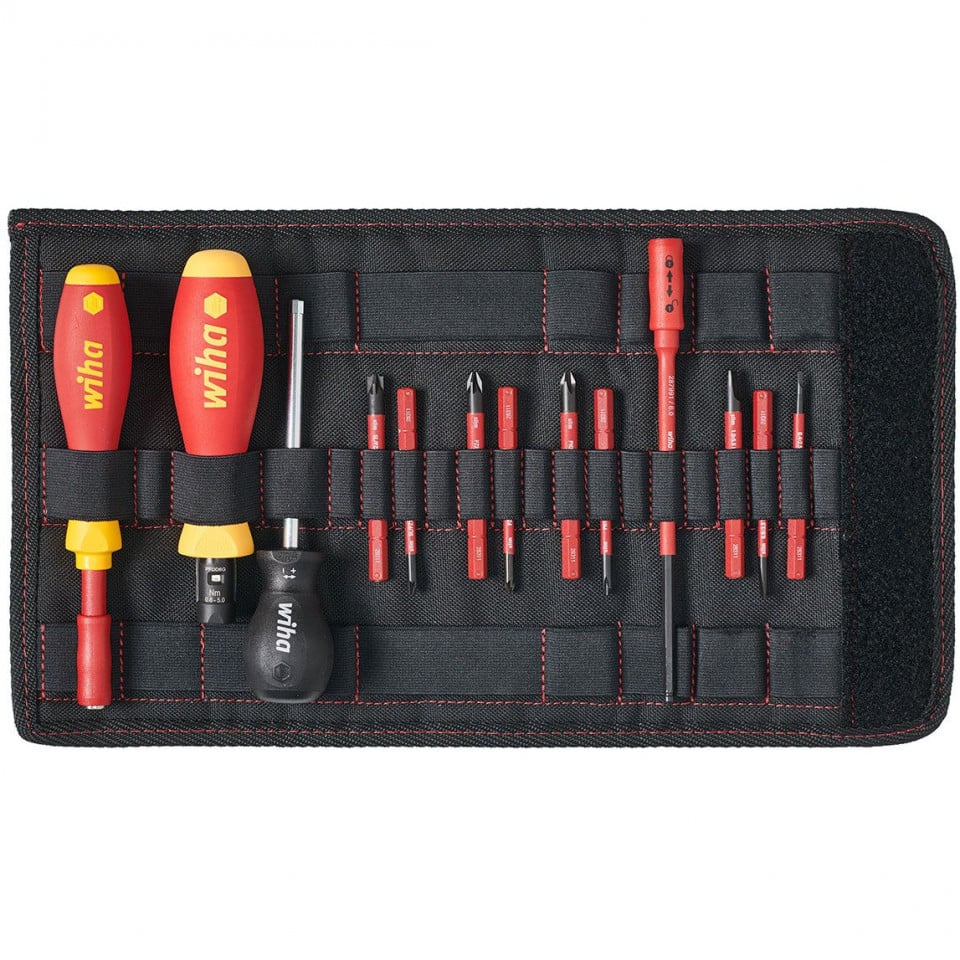 Set surubelnita dinamometrica si biti izolati la 1000V, WIHA TorqueVario®-S, 13 piese