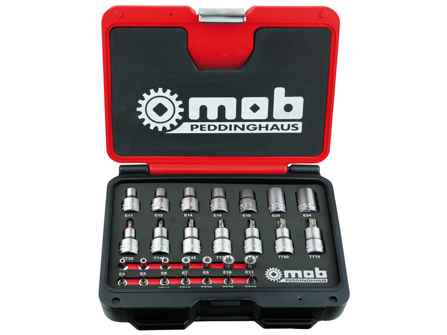 Trusa 28 capete tubulare MOB Torx, MULTITORX 1/4”-1/2” - 280x220x60