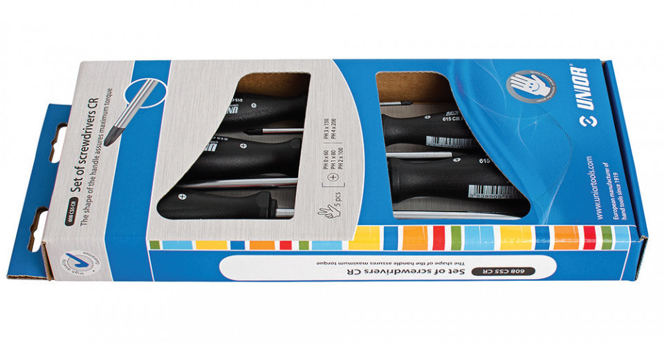 608CS5CR Set surubelnite profil Phillips (PH), maner polipropilena, cromate / 5 piese - 617028