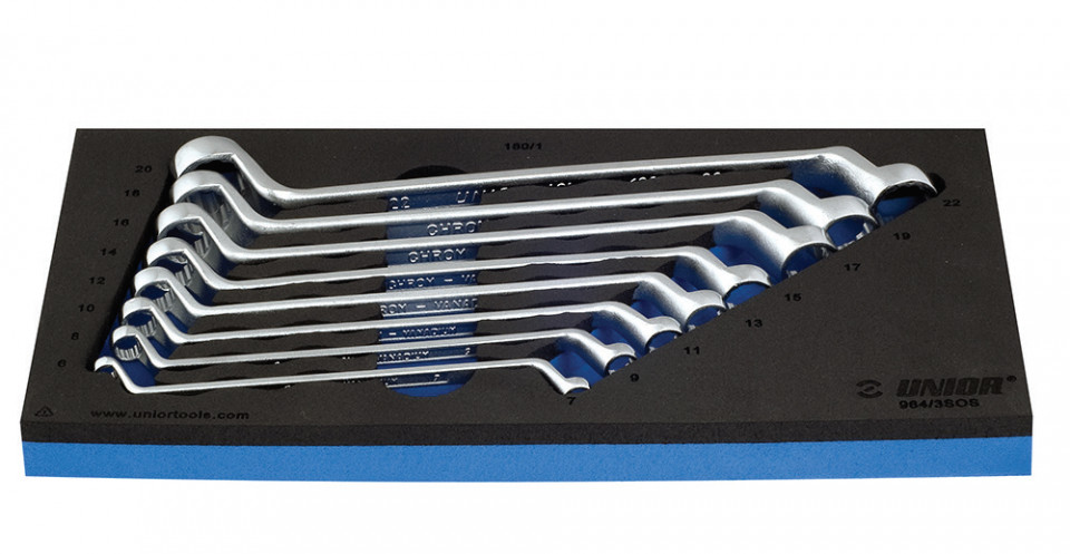 964/3SOS Set de chei inelare dublu cotite in modul SOS / 8 piese - 621055 6-22 mm