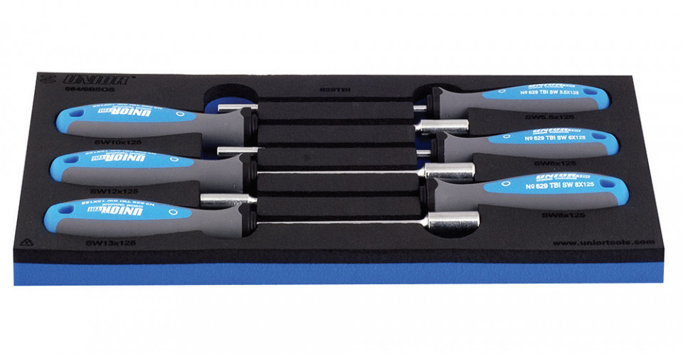 964/9BSOS Set de capete chei tubulare cu maner TBI in modul SOS / 6 piese - 621063 5.5-13 mm