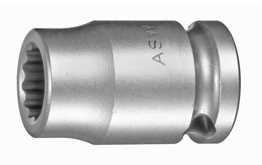 Cap cheie tubulara de impact 12 laturi ASW 3/8" 9mm L32mm