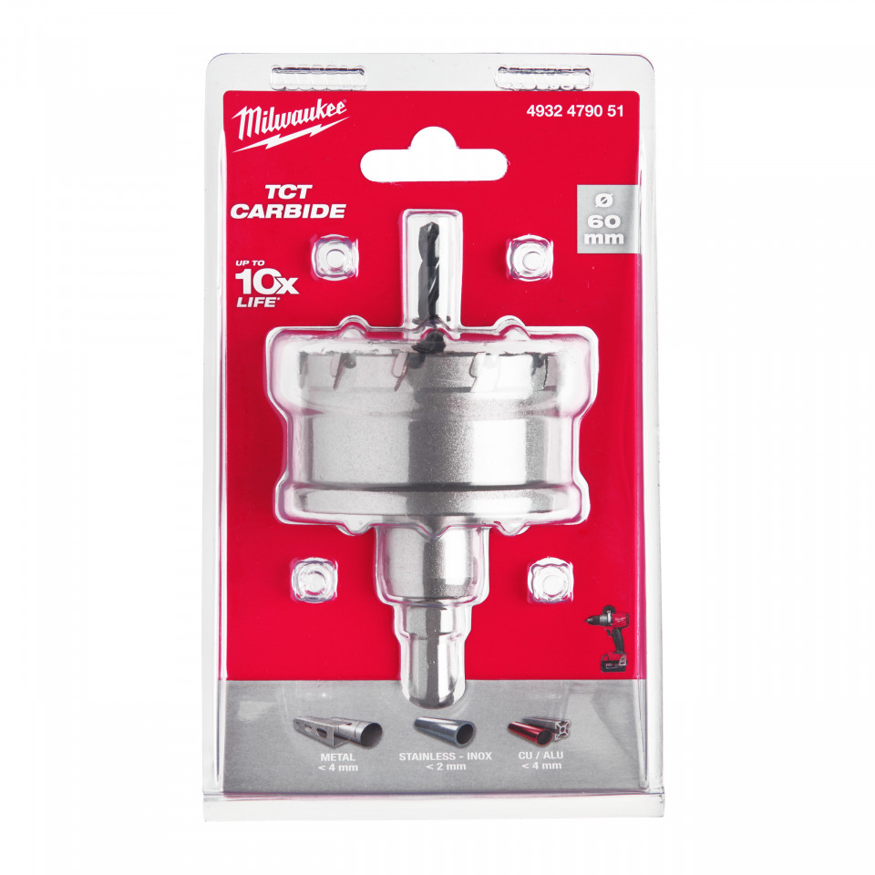 Carote oțel inoxidabil TCT 60 mm