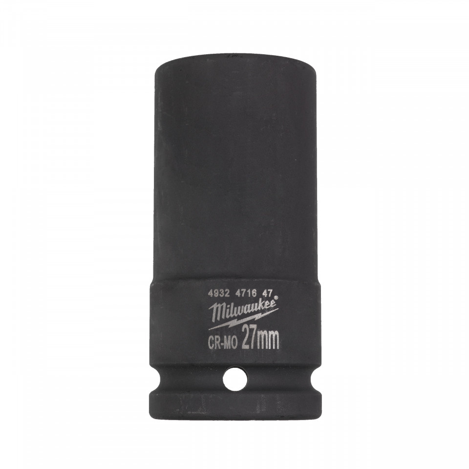 Cheie tubulara de impact Milwaukee 3/4" lunga IMPACT SCHOCKWAVE (Lungime totală (mm): 90, Tijă prindere: ¾″ pătrat, Ø (mm): 27, Dimensiune șurub: M18)