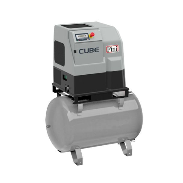 Compresor cu surub Fini CUBE 7.5-10-270 ES Z, 270 l galvanizata, 7.5 kW, 10 bar, 1050 l/min, cu uscator