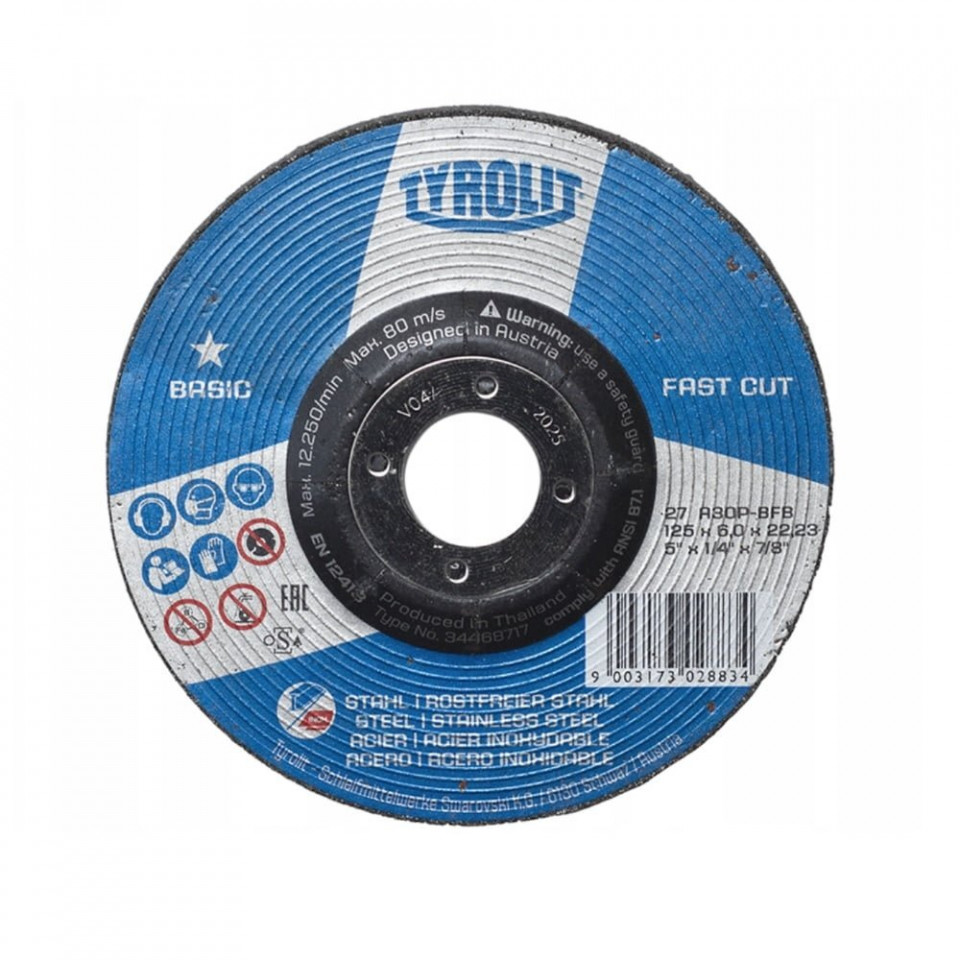 Disc abraziv 125x6x22,23 BASIC FAST CUT