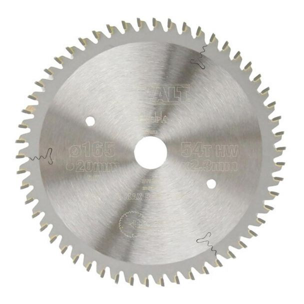 Disc Dewalt DT1087 pentru fierastrau circular, D 165x20x2.3 mm, 54 dinti, pentru taiere extra-fina in lemn, seria Extreme