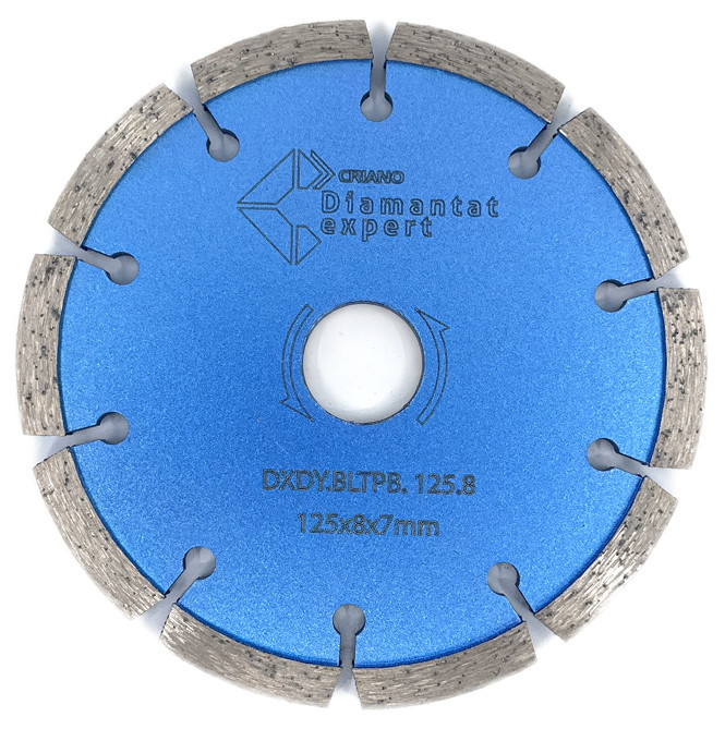 Disc diamantat pentru taiere de rosturi de dilatare in Beton si Sapa 125x22,2mm cu grosime de 8mm Standard Profesional - BlueLine - DXDY.ROST.125.8