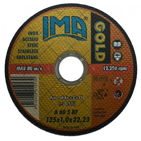 Disc taiat metal/inox IMA GOLD 125X1 mm, set 50 buc