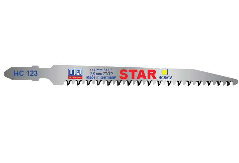 HC 123 STAR Panza HCS/CV pentru fierastrau vertical, prindere T, pentru lemn / 5 bucati, DIM 117 x 10 x 1.45 mm