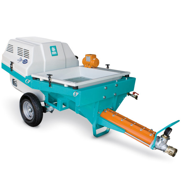 IMER, Masina de tencuit, Step 120 A, motor 400V debit maxim material 7 m³/h, distanta de pompare orizontal/vertical 60/30 m
