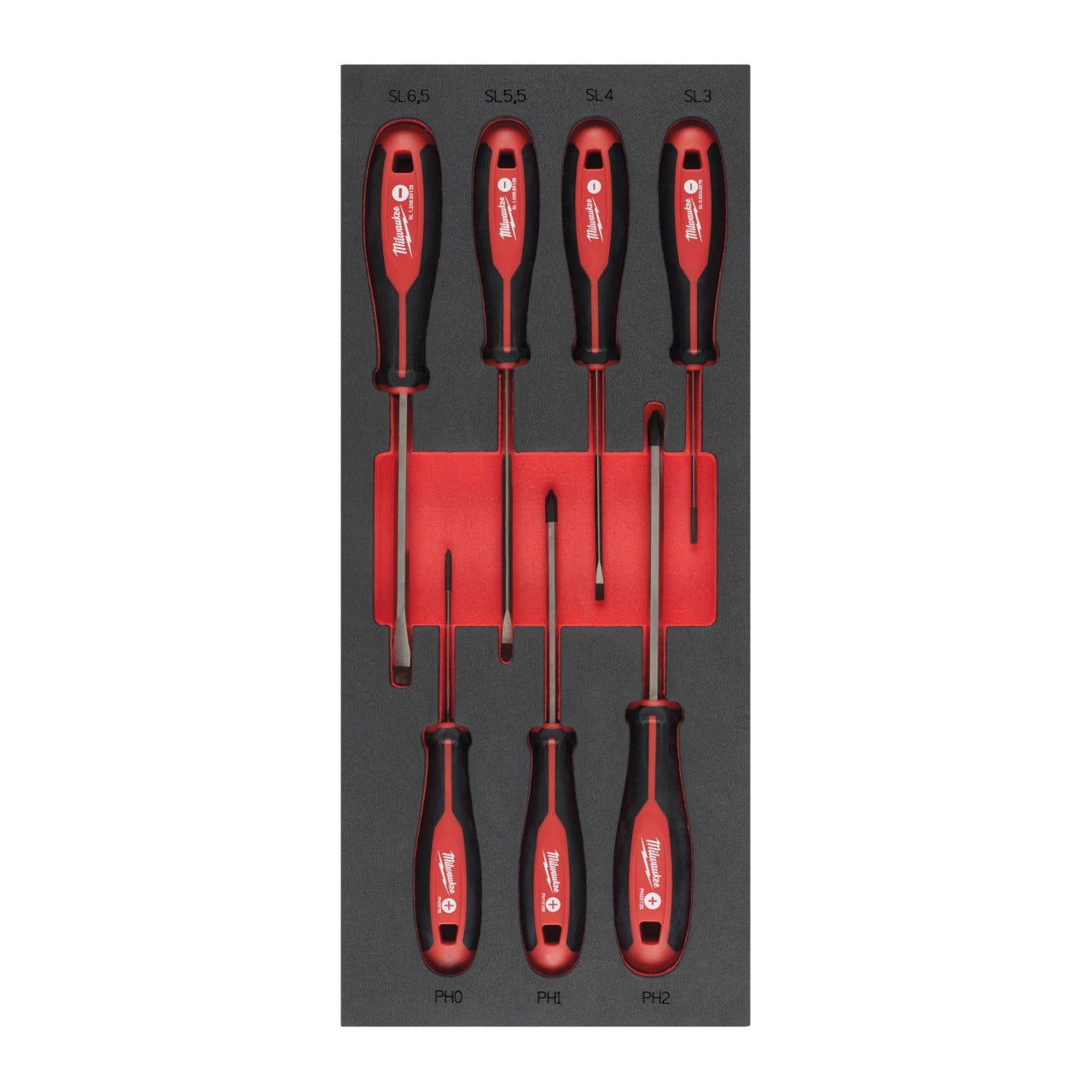 Inserție din spumă set 7 surubelnițe SL+PH