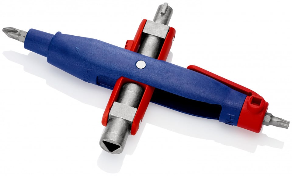 KNIPEX 00 11 07 Cheie pentru tabloul de comandă cu ştift pentru tablouri de comandă şi sisteme de închidere uzuale 145 mm (carton cu autoservire/în blister) 3-9 mm