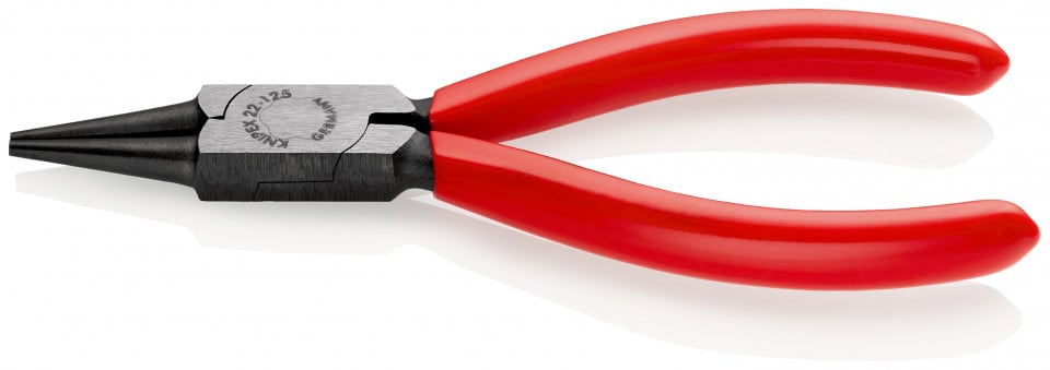 KNIPEX 22 01 125 Clește rotund acoperite cu plastic vopsit negru 125 mm