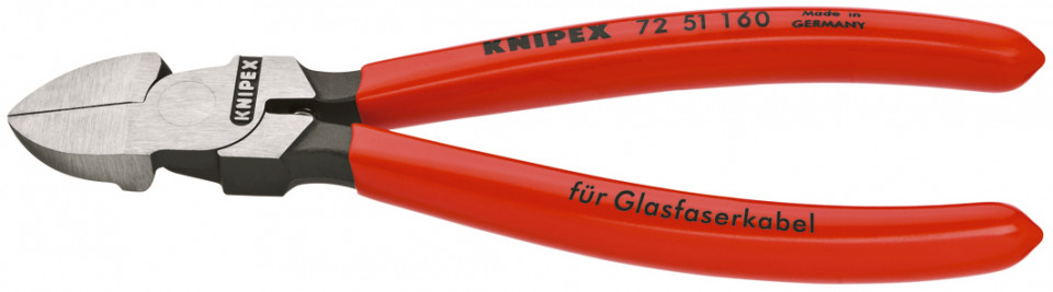 KNIPEX 72 51 160 Șfic pentru conductori de unde luminoase (cabluri din fibră optică) acoperite cu plastic 160 mm