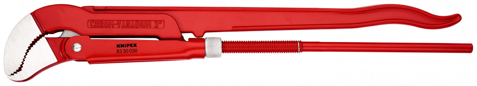 KNIPEX 83 30 030 Clește pentru țevi cu fălci încovoiate vopsit electrostatic în roșu 680 mm, Ø 3 inch