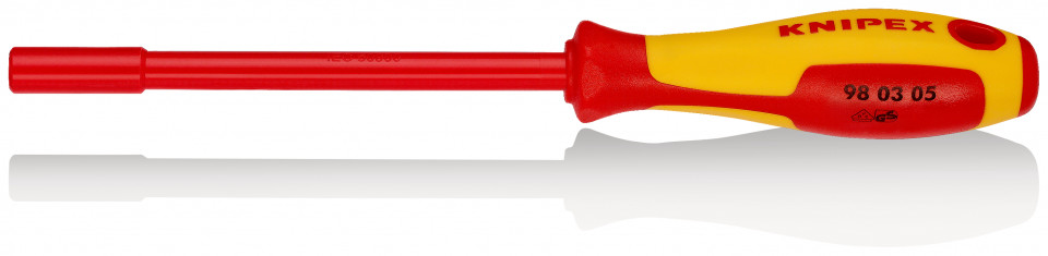 KNIPEX 98 03 05 Cheie tubulară cu mâner tip șurubelniță mâner izolator multicomponent, testat de VDE brunat 230 mm
