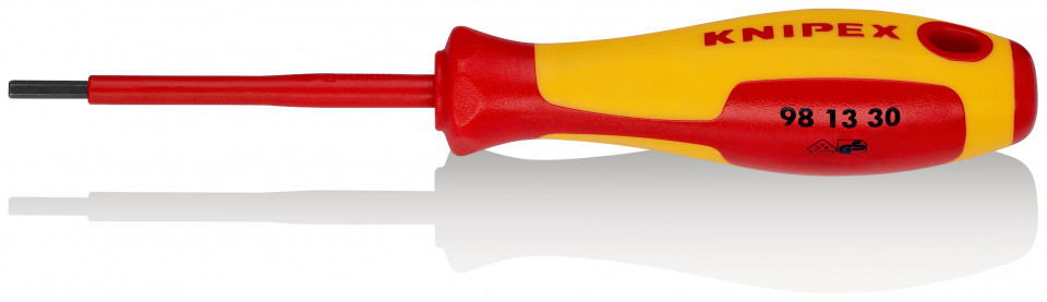 KNIPEX 98 13 30 șurubelniță pentru șuruburi cu contur interior hexagonal mâner izolator multicomponent, testat de VDE brunat 182 mm