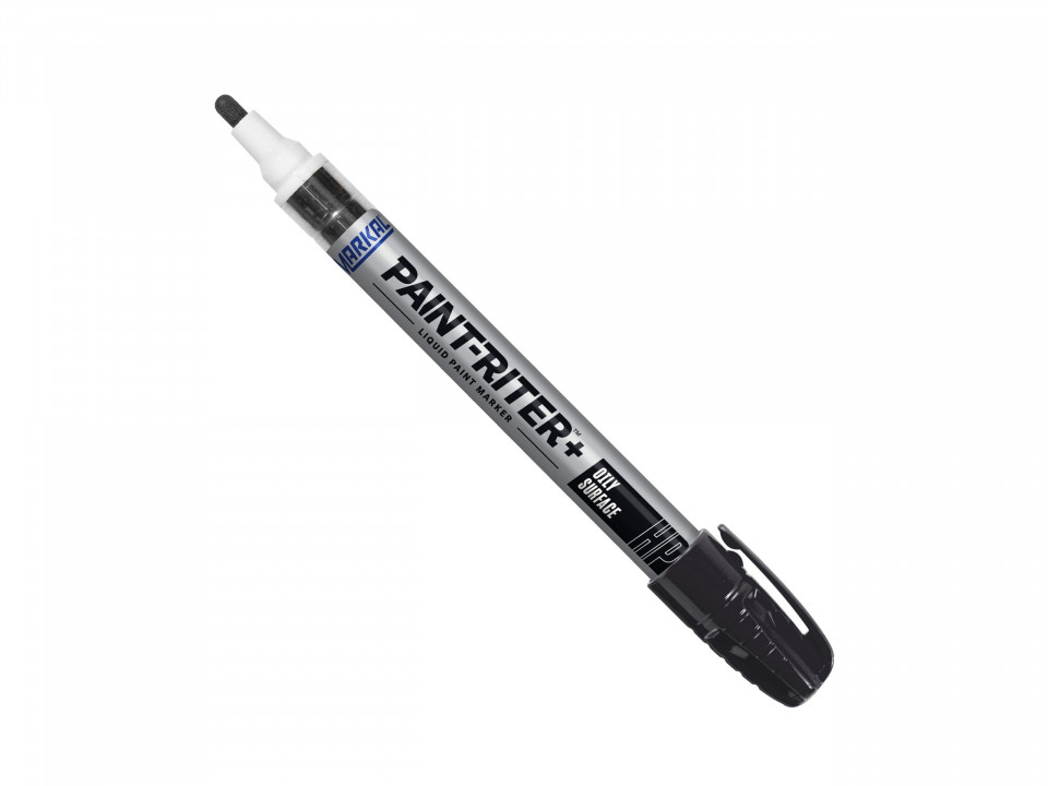 Marker cu vopsea lichidă, suprafețe uleioase HP, negru