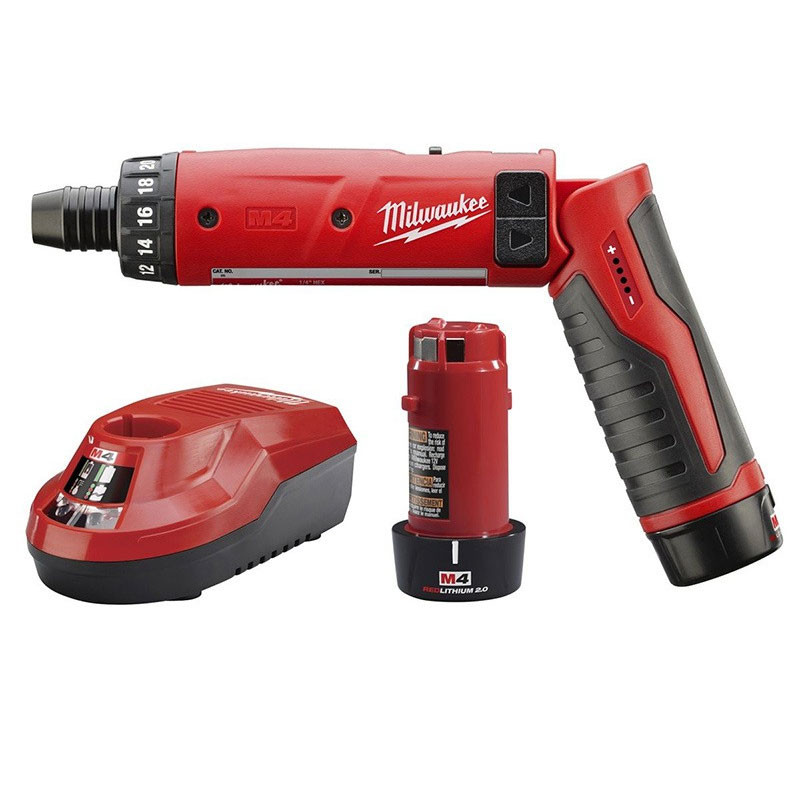 Masina de insurubat 1/4" Milwaukee M4 D-202B, livrata cu acumulatori, valiza