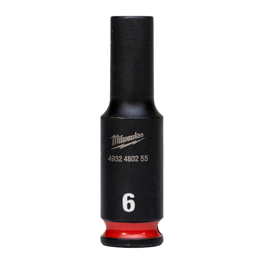 MILWAUKEE, CHEI TUBULARE DE IMPACT SHOCKWAVE™ IMPACT DUTY, 6 MM 1/4" IMPACT SOCKET DEEP - 1 PC