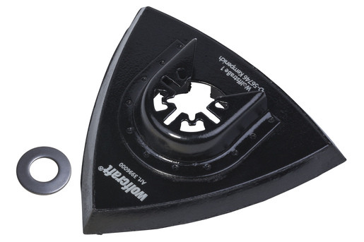 Pad de slefuire triunghiular Wolfcraft 3996000, cu scai pentru hartie cu dimensiunea de 95 mm