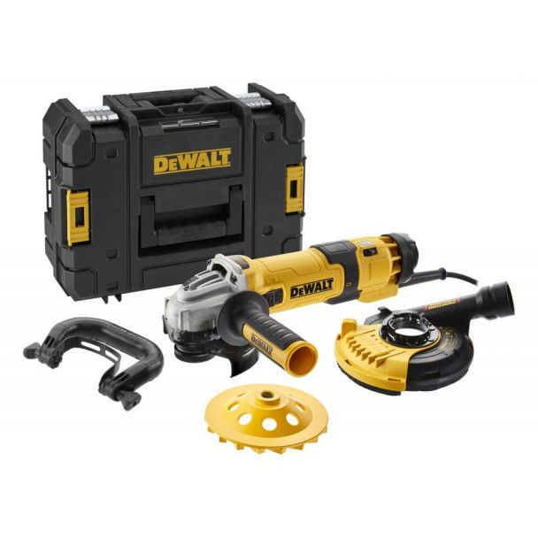 Polizor unghiular DeWalt DWE4257KT, 1500 W, 125 mm, set pentru slefuire beton