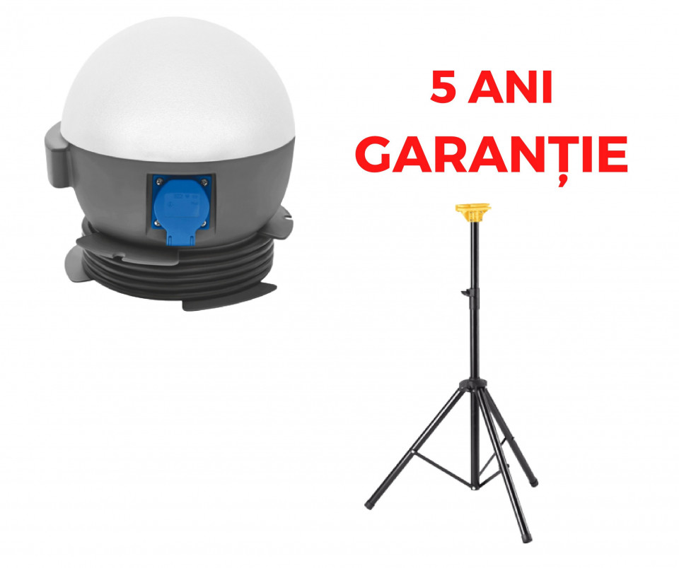Proiector 2400 lumeni FUTURE BALL LED, 20 W, IP54, IK10 rezistent la impact + trepied