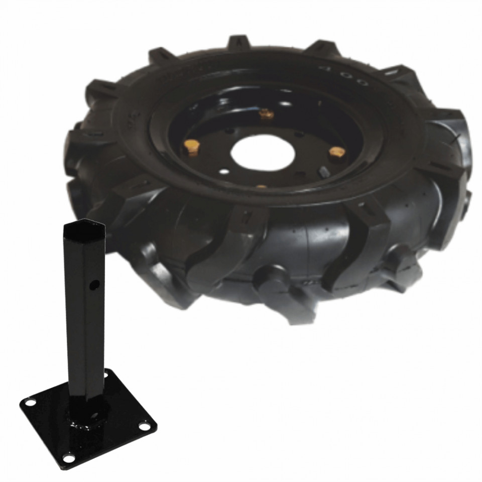 Roata cauciuc 5.00-8 tub hexagonal Ø32mm inclus