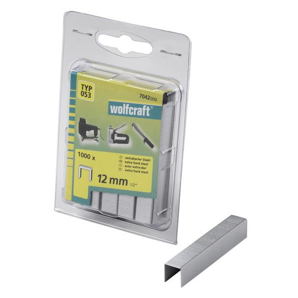 Set 1000 capse plate Wolfcraft 7042000, tip 053, 12 mm, blister dublu