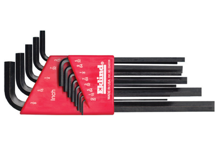 Set 12 chei locas hexagonal lungi in suport de plastic EKLIND 050"-5/16"