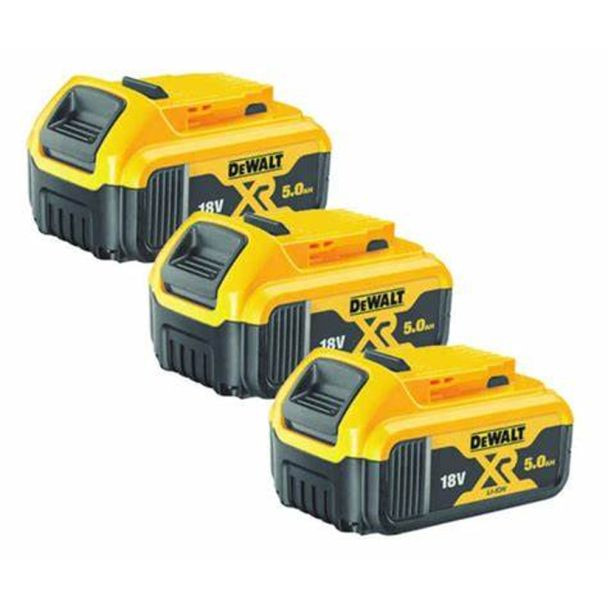 Set 3 acumulatori Li-Ion Dewalt DCB184P3, XR 18V / 5.0Ah